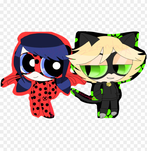 ladybug and cat noir by 22funday - miraculous tales of ladybug & cat noir PNG high resolution free