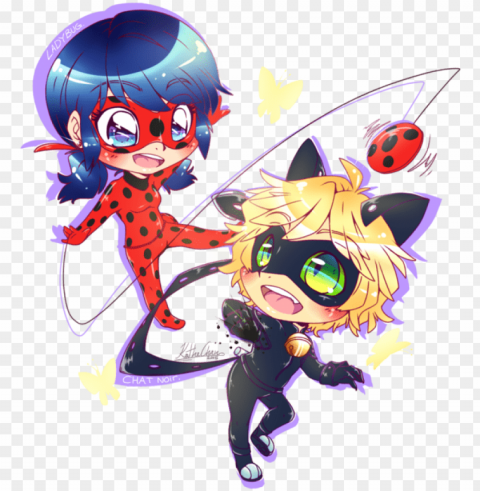ladybug and cat noir - lady bug y cat noir para dibujar anime PNG files with no royalties