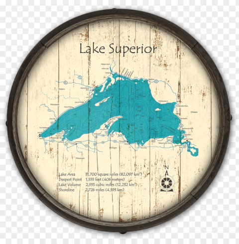 lake superior wooden barrel end map - great lakes Clear background PNG graphics PNG transparent with Clear Background ID 24e3a2d4