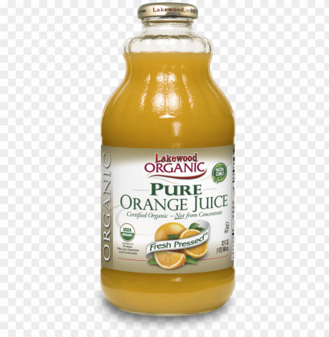 lakewood organic pure orange juice 32 ounce - organic not from concentrate cranberry juice PNG Image with Isolated Graphic