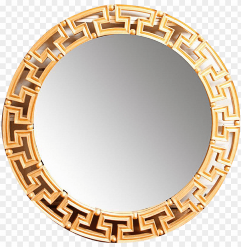 lam gold greek key round wall mirror on chairish - gold greek key wall mirror PNG images with transparent layering