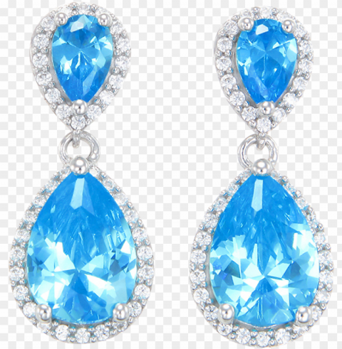 lamorous teardrop blue earrings - earrings Clear Background Isolated PNG Illustration