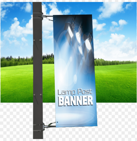 lamp post with banner PNG for presentations