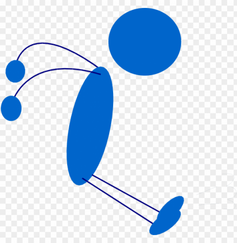 landing blue stick man clip art at clker com vector - stick man jumpi Transparent Background PNG Isolated Icon