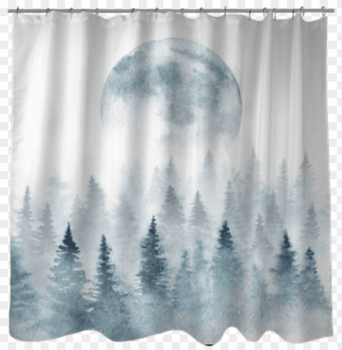 landscape of a winter forest and rising moon - curtai Free transparent background PNG PNG transparent with Clear Background ID 18cf12af