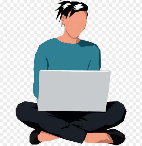 laptop manspreading sitting can stock photo - sitting down clipart transparent PNG without background
