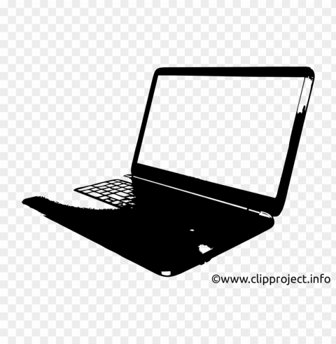 Laptop Silhouette Transparent PNG Isolated Object