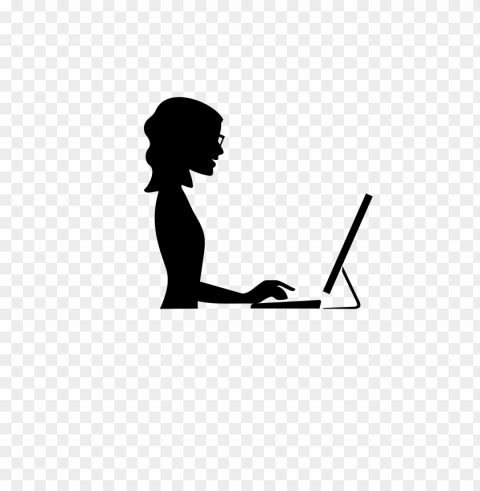 laptop silhouette PNG with clear transparency