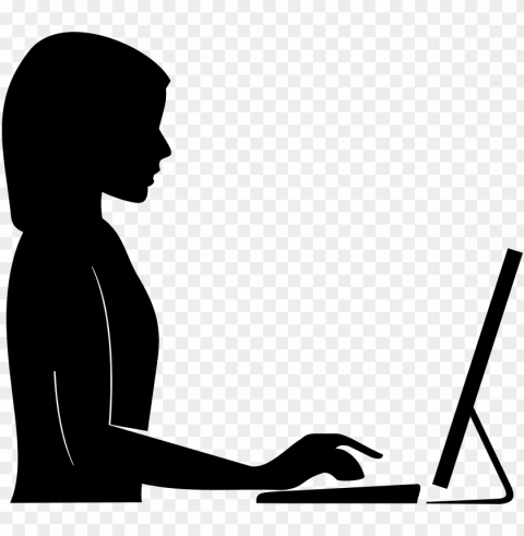 laptop silhouette PNG with no background diverse variety