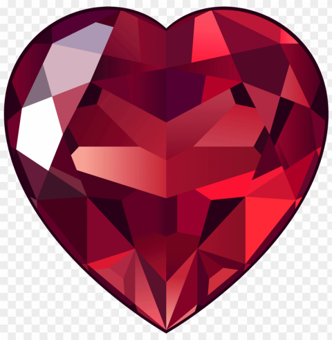 large ruby heart Clear Background PNG Isolated Item
