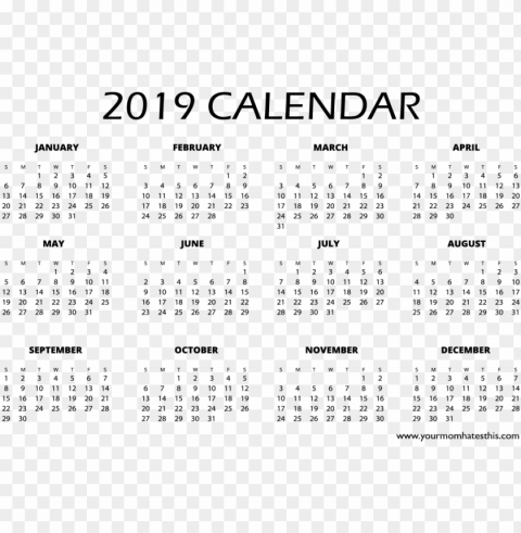 large size of coloring pages - calendar 2019 a4 printable PNG transparent graphics for projects