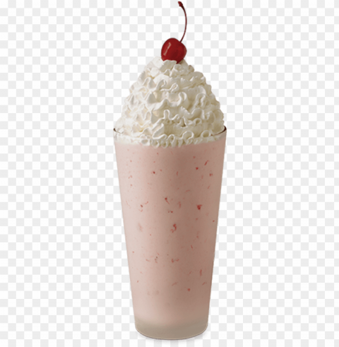 Large Strawberry Milkshake ClearCut Background PNG Isolated Item