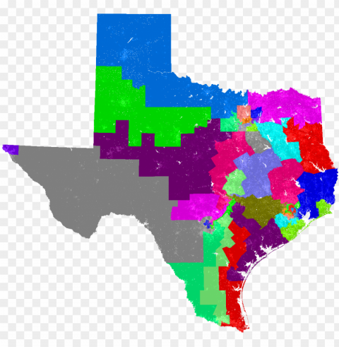larger texas congress map - house of representatives texas ma Isolated Design Element in PNG Format