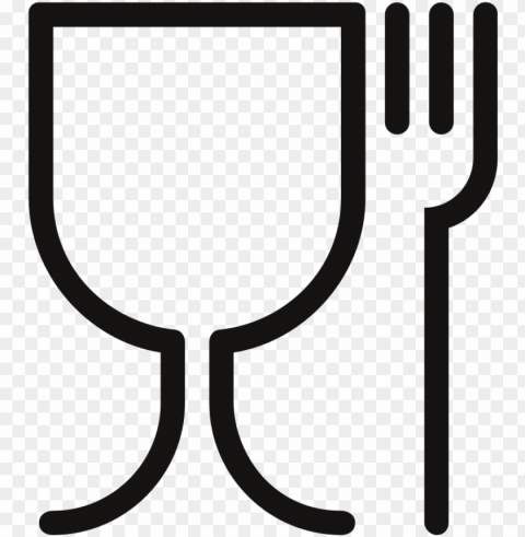 lass and fork - food symbol Transparent Background PNG Object Isolation