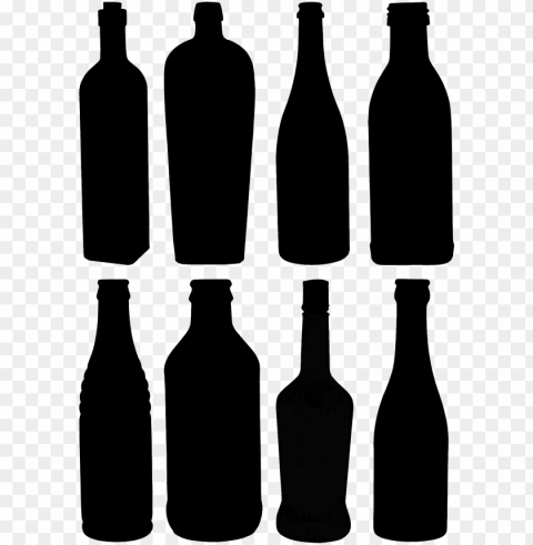 lass bottles silhouette - glass bottle Free PNG transparent images