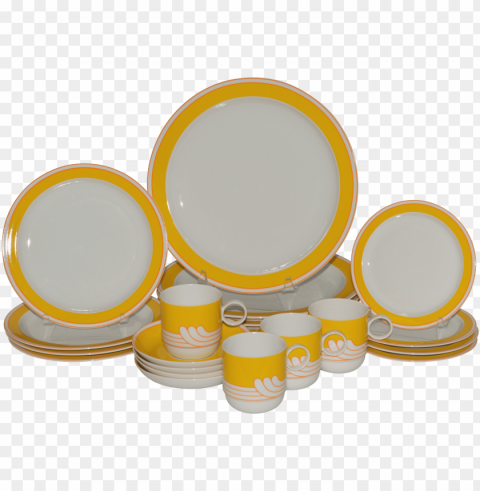 late clipart dinner set - rosenthal studio linie yellow china Clear PNG image