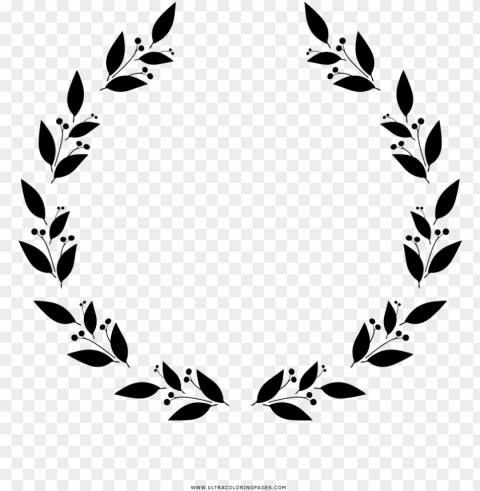 laurel wreath coloring page - drawi PNG files with no background free