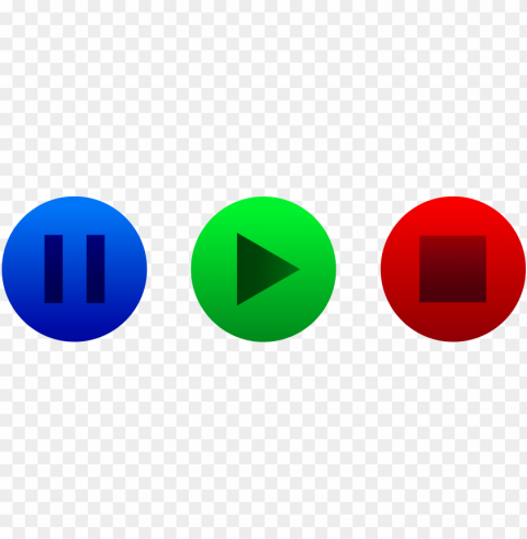 lay pause button - play and stop butto Isolated Illustration on Transparent PNG