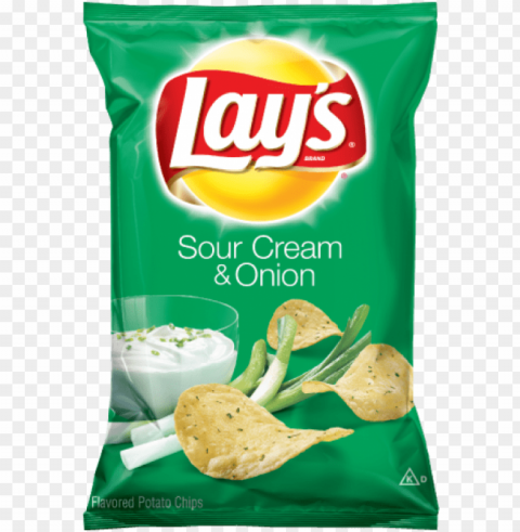 Lays Sour Cream Onion - Frito Lay Lays Sour Cream  Onion Potato Chips Transparent PNG Isolated Graphic Element