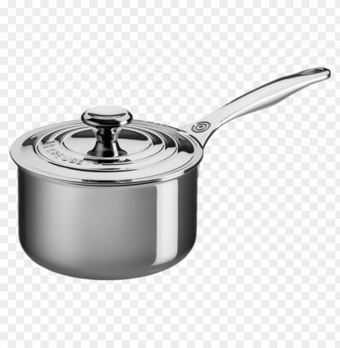 le creuset stainless steel saucepan Isolated Element on Transparent PNG