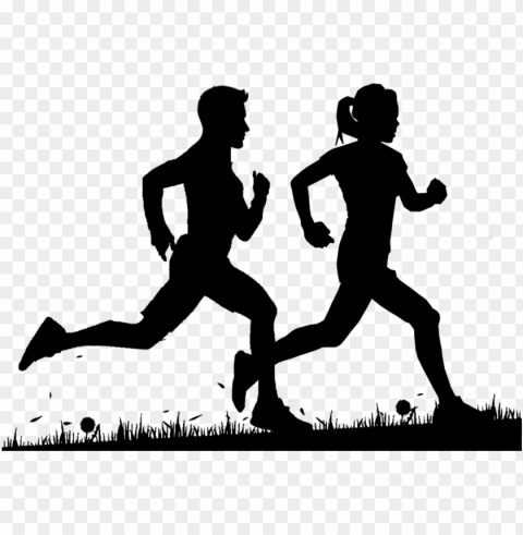 learning to walk before you can run - man and woman running silhouette PNG images with no fees PNG transparent with Clear Background ID cdd0f452