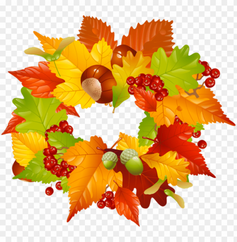 leaves clipart leaf garland - fall wreaths clip art Isolated Subject in HighResolution PNG