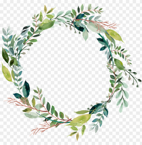 leaves vector ring - floral wreath clip art PNG Image with Transparent Isolated Graphic Element