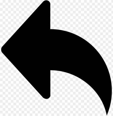 left arrow curved black symbol comments - turn page arrow vector PNG transparent design