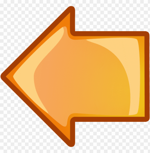 left arrow orange Transparent PNG Object Isolation