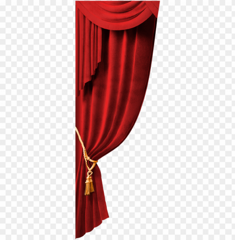 left drape of red curtain - theater curtai Transparent PNG images pack