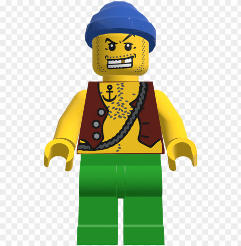 lego minifigure pi107 pirate vest and anchor tattoo Isolated Artwork on Transparent Background