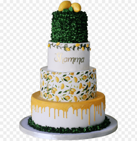 lemon cake - cake decorati Clear Background Isolation in PNG Format
