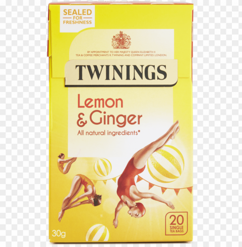 Lemon  Ginger - Twinings Lemon  Ginger Tea 20 Bags X 4 Isolated Graphic With Transparent Background PNG