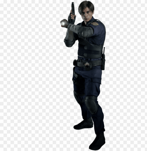 leons costume - resident evil 2 remake leon render Clear Background PNG Isolated Graphic Design
