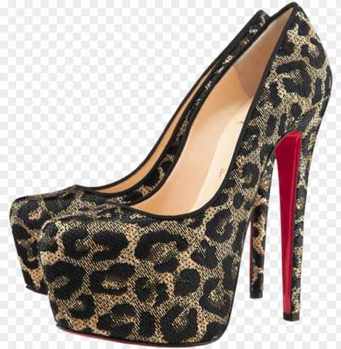 leopard female heels clipart - high heels painting Transparent PNG Isolated Design Element