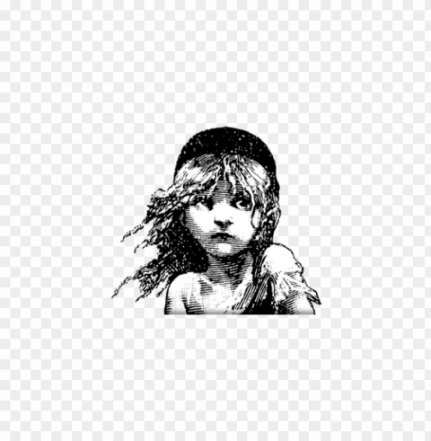les miserables logo girl PNG Graphic Isolated with Clear Background