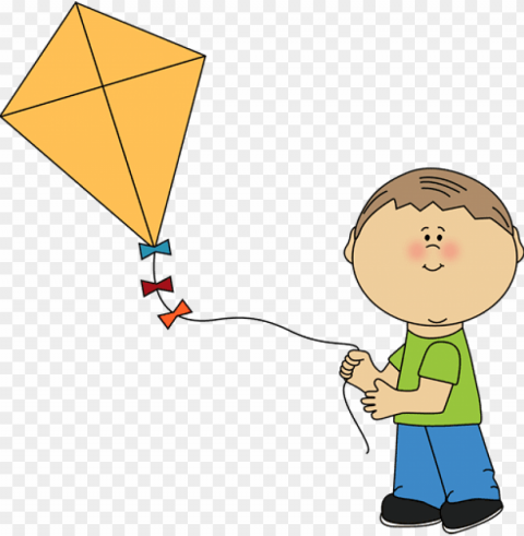 lets go fly a kite march wind and kite flying - boy flying a kite Isolated PNG Graphic with Transparency