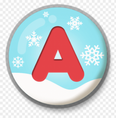 Letter A Snowy Roundlet PNG File Without Watermark