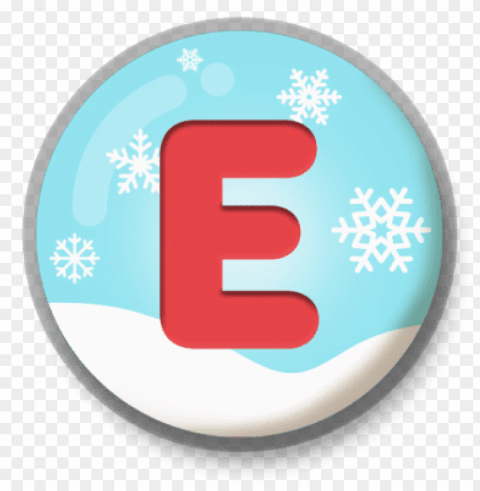 letter e snowy roundlet PNG files with clear backdrop collection