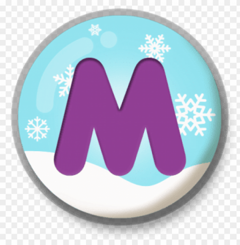 letter m snowy roundlet PNG files with no background free