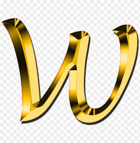 letters abc w alphabet learn education read - gold w letter Transparent image