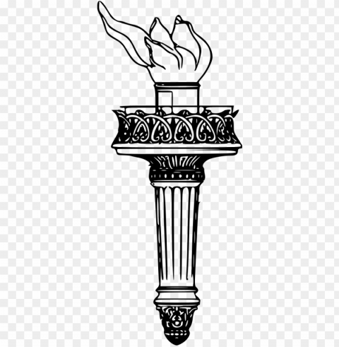 liberty torch drawing - statue of liberty torch clipart PNG transparent elements package