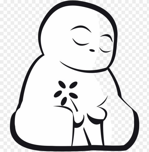 library download clipartist net clip art dosojin - cute buddha clipart black and white Isolated Graphic with Clear Background PNG