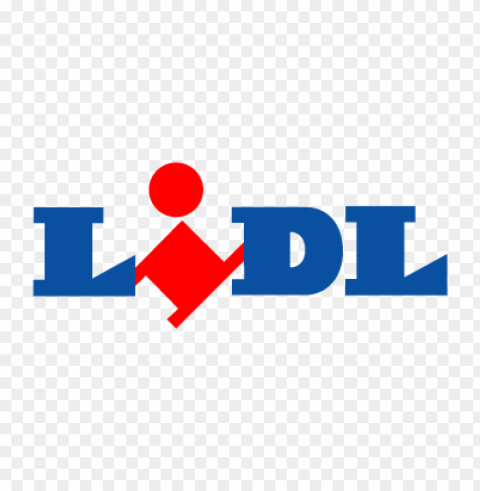 lidl supermarkets vector logo PNG with clear background set