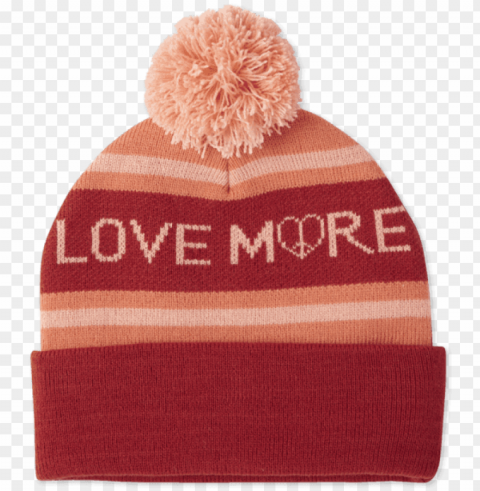 life is good love pom beanie women's size one size Free PNG images with transparent background