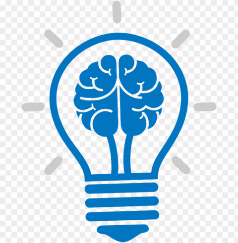 light brain incandescent bulb cartoon icon - brain light icon Isolated PNG Object with Clear Background