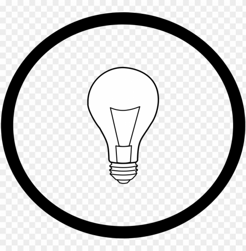 light bulb - black circle 512 x 512 HighResolution Transparent PNG Isolated Graphic