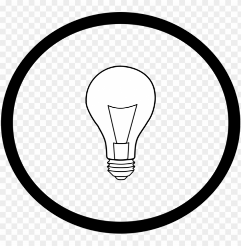 Light Bulb - Black Circle 512 X 512 HighResolution Transparent PNG Isolated Graphic