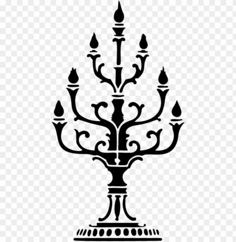 light candlestick silhouette candelabra - candle holder black and white HighQuality Transparent PNG Element