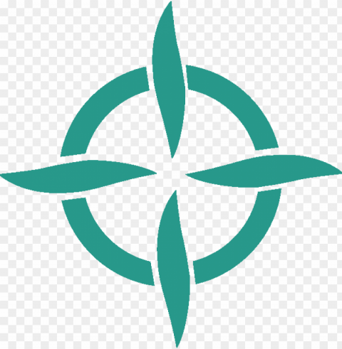 Light Green Compass Logo - Crosshair Vector Clear Background Isolated PNG Object